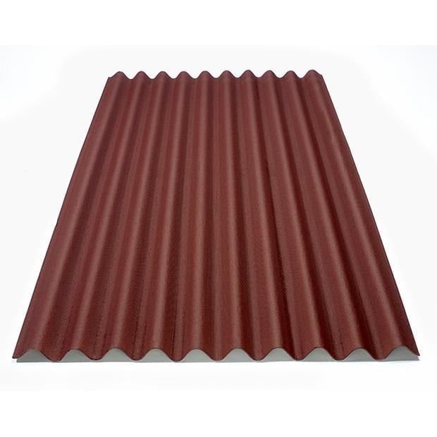 Close up Onduline Classic Red and screw