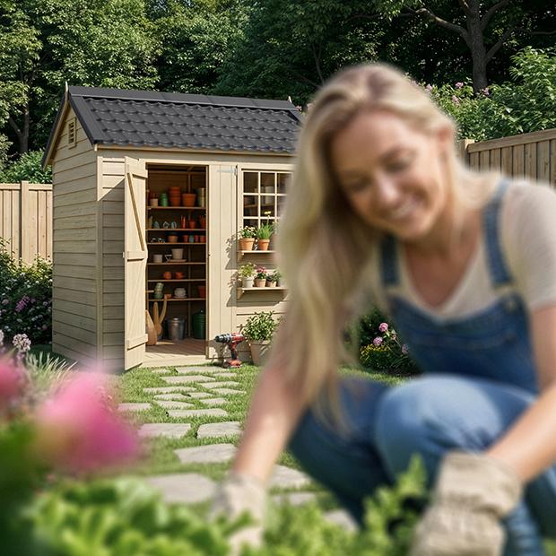 INNOLINE® Anthracite Grey Garden Shed Summer Dog