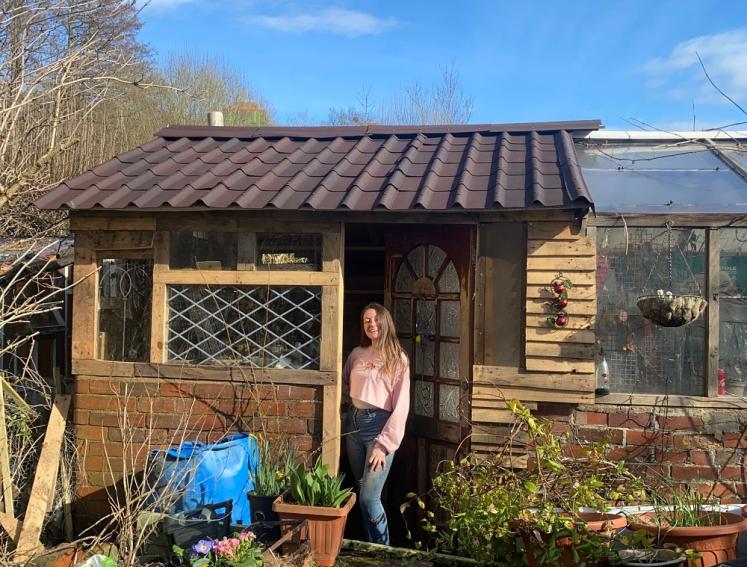 Shed on an allotment with new ONDUVILLA roofing sheets