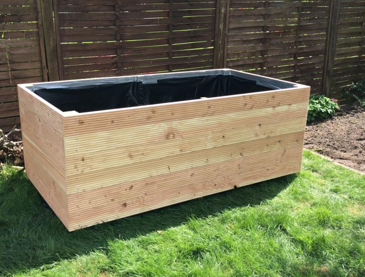 A large raised garden bed