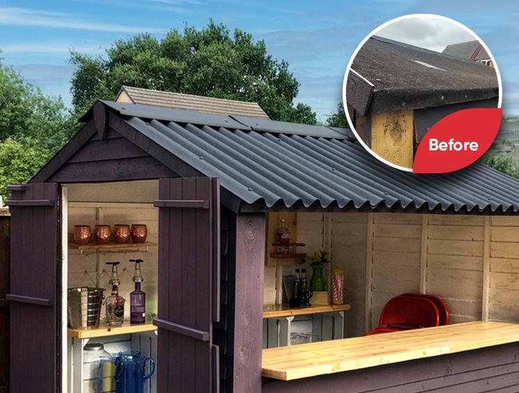 Garden shed featuring ONDULINE CLASSIC roof sheets