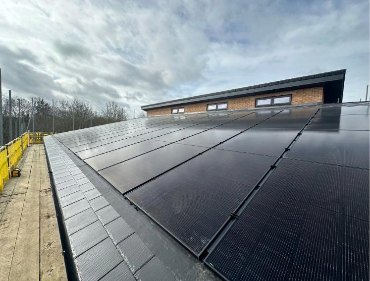 The completed roof at Greenleys Sports Pavillion