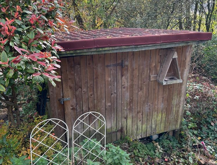 Allotment shed with Onduline roofing sheets