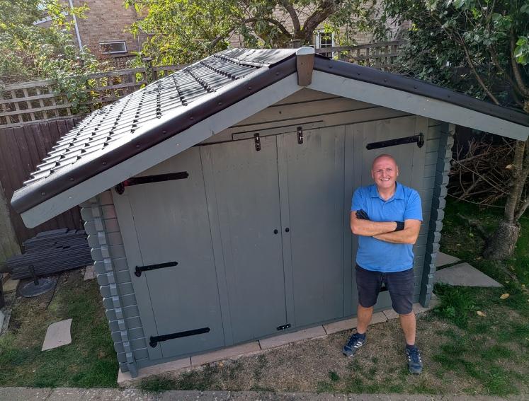Innoline tile on garden shed roof