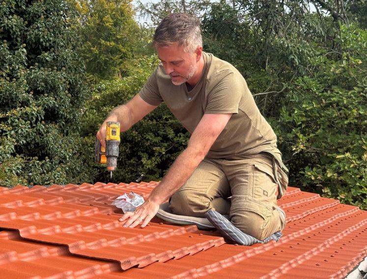 INNOLINE Roof Tiles in Terracotta installed by Rob from Robs Allotment