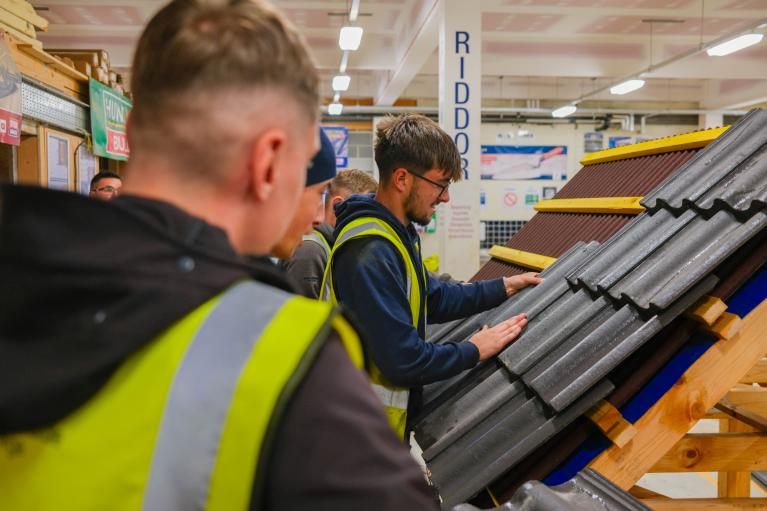 Apprentices at Derwentside college learning about ISOLINE LOW LINE
