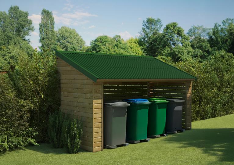 Onduline sheets on a bin store