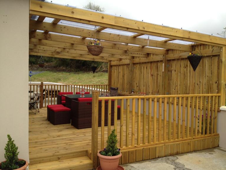 Pergola with Onduline roofing sheets