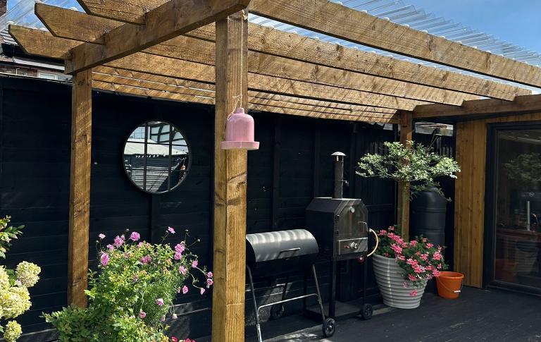 Pergola with Onduline roofing sheets