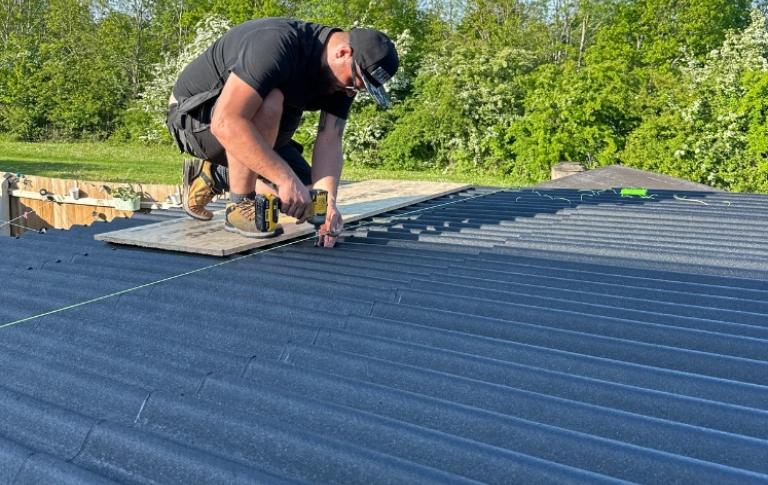 Garage Re-Roofing with ONDULINE EASYLINE